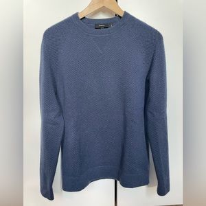 THEORY men’s cashmere waffle-knit crew neck